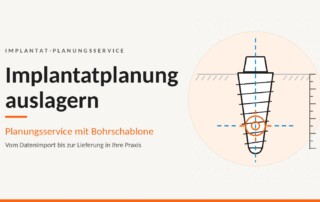 Schematische Darstellung der digitalen Implantatplanung mit Bohrschablonen-Achse